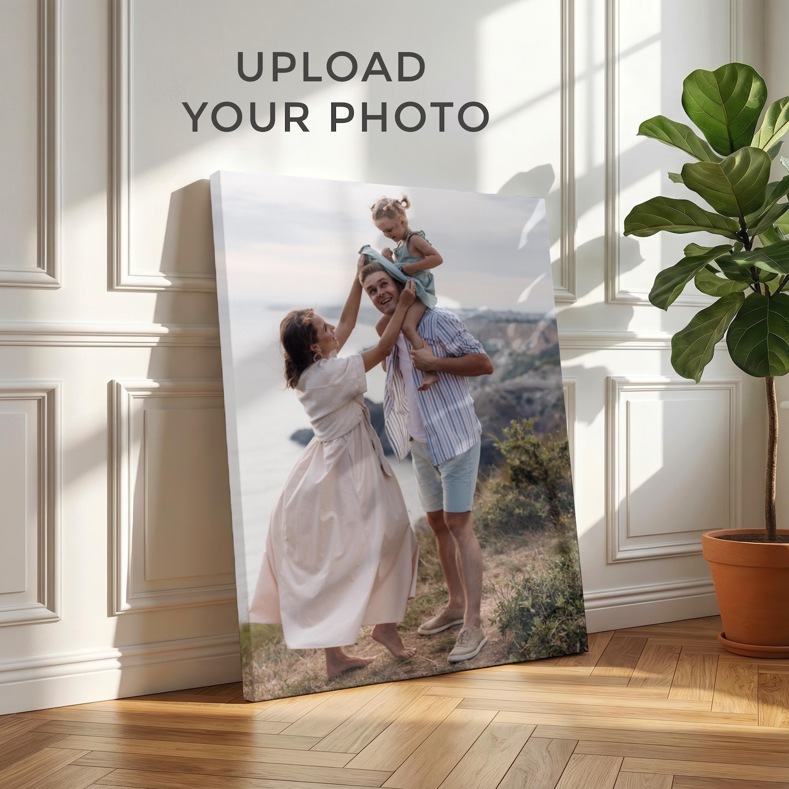 Home Decor Xmas - Toile photo personnalisée, Art mural familial