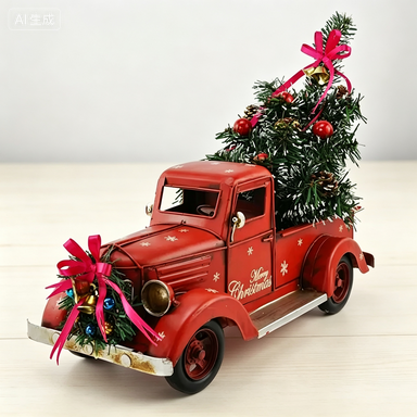 Home Decor Handicraft - Modèle de camion de Noël rouge
