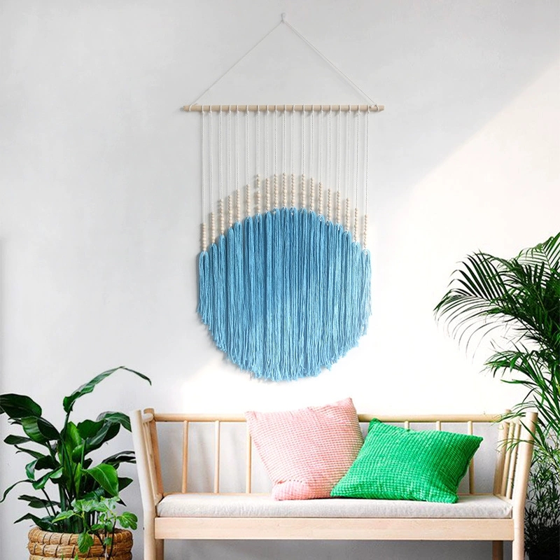 Macrame Wall Hanging - Tenture murale en macramé demi-cercle colorée