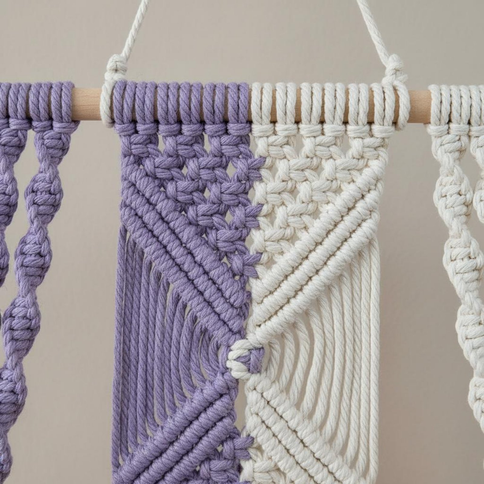 Macrame Wall Hanging - Étagère murale bohème en macramé faite