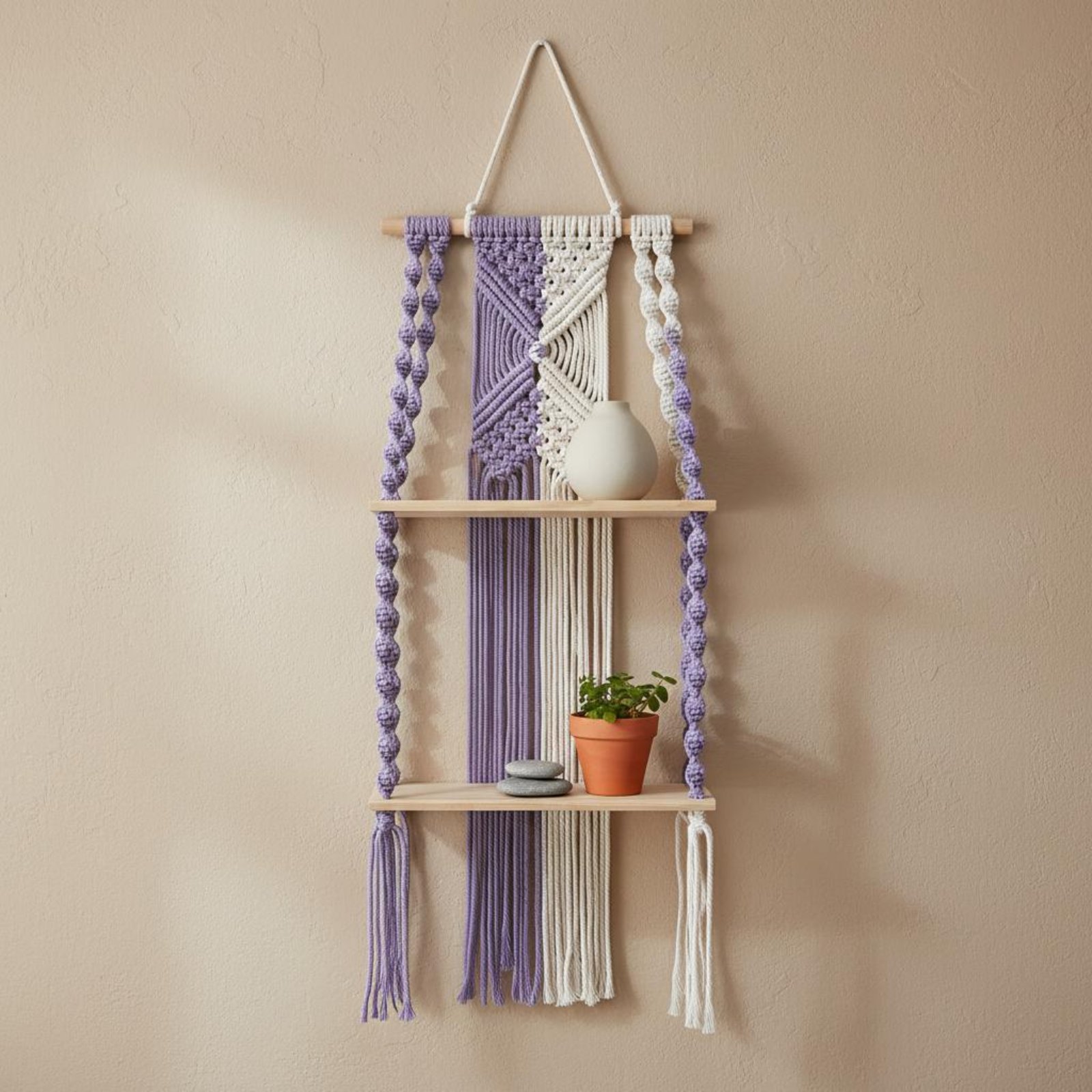 Étagère murale bohème en macra - Macrame Wall Hanging avis et prix