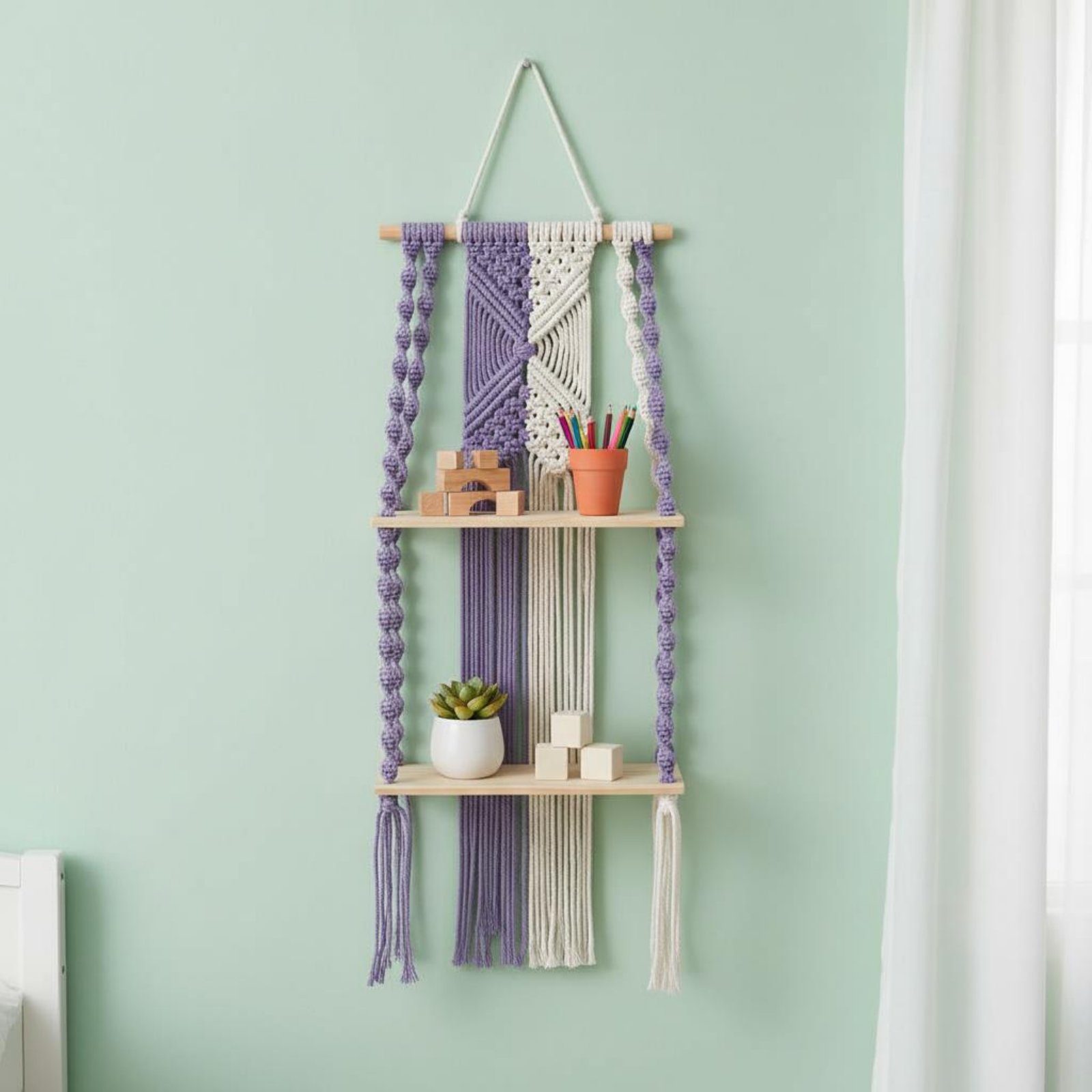 Étagère murale bohème en macra - Macrame Wall Hanging avis et prix
