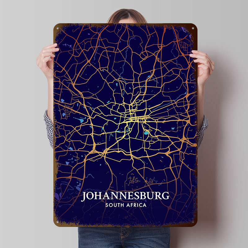 Affiche Carte de la Ville de J - Home Decor Johannesburg avis et prix